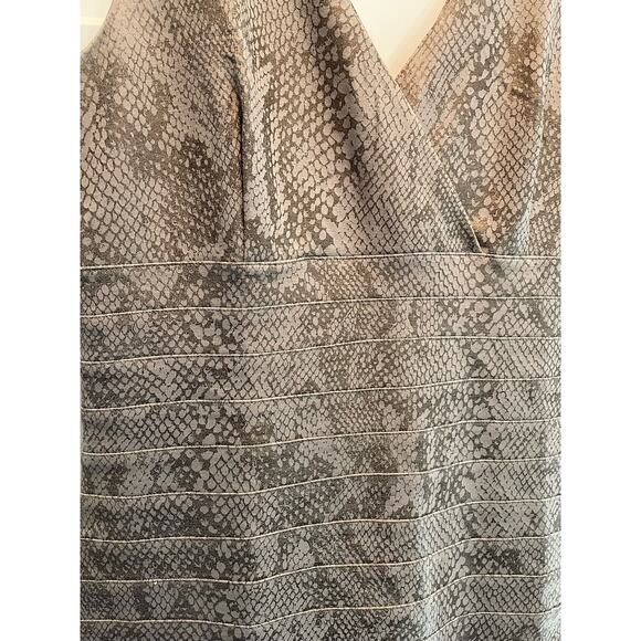 Express Brown Metallic Snakeskin Print Cocktail Dress size Large - Picture 7 of 12